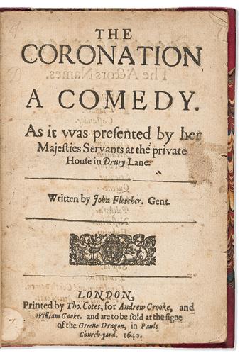 Shirley, James (1596-1666) The Coronation, a Comedy. As it was presented by her Majesties Servants at the private House in Drury Lane.           